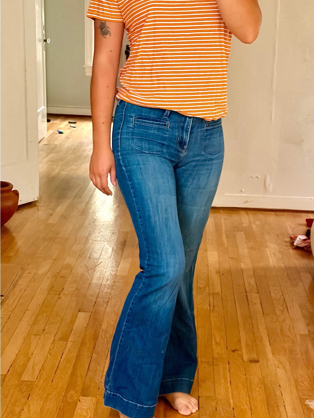 Just Black Mid Rise Wide Leg Jeans Sz 26